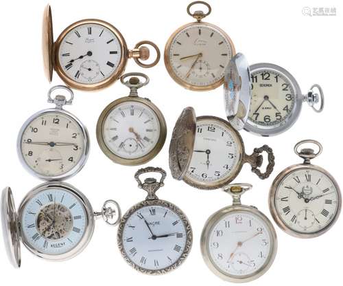 Lot Pocket Watches (10) - Metal