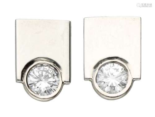 White gold earrings set with approx. 0.44 ct. diamond - 14 ct.