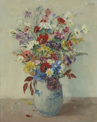 Jan den Hengst (Delft 1904 - 1983 Amsterdam), A still life with flowers.