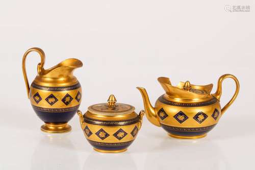 A Deroche teaset (3 piece), Paris, 19th/ 20th century.