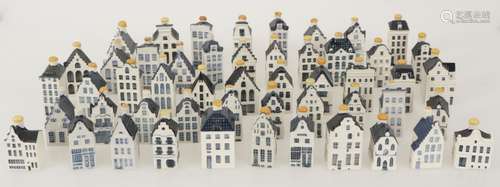 A lot with (56) KLM miniature houses, Holland, 2nd half of the 20th century.