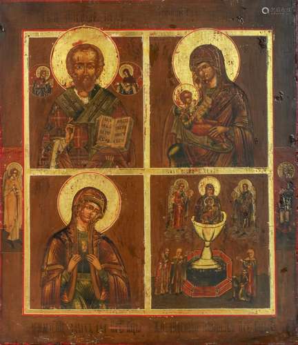 A Russian icon, with gold leaf, 19th Century.