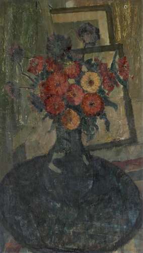 E. Féront, 19th/20th Century, A still life with flowers on a table.