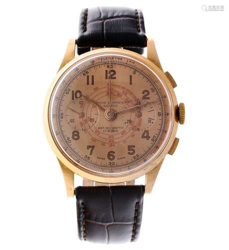 Baume & Mercier Chronograph Rose gold - Men's watch - ca. 1945