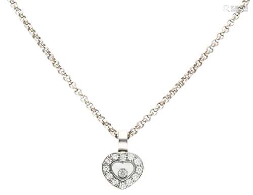 White gold Chopard Happy Diamonds necklace, with approx. 0.14 ct. diamond - 18 ct.