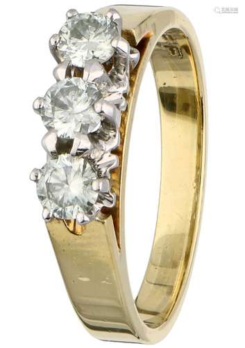 Yellow gold Graff 3-stone ring set with approx. 0.66 ct. diamond - 18 ct.