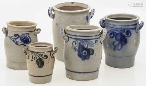 A lot with (5) various Cologne pottery, Germany, 19th/ 20th century.