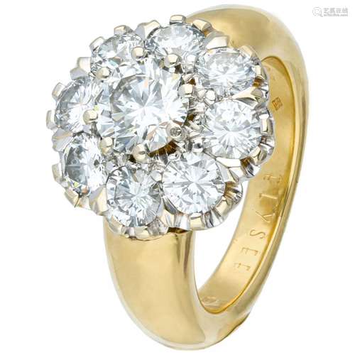 Yellow gold Elysee rosette ring set with approx. 3.35 ct. diamond - 18 ct.