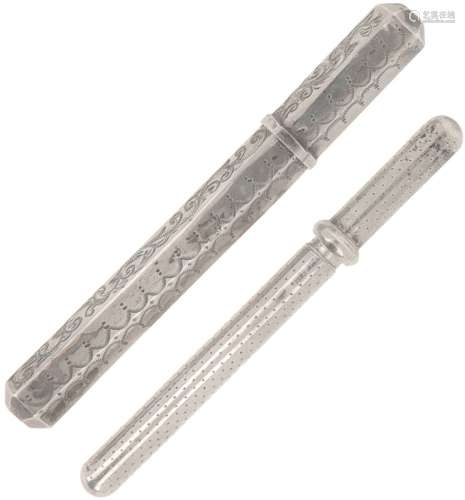 (2) Piece lot Needle cases silver.