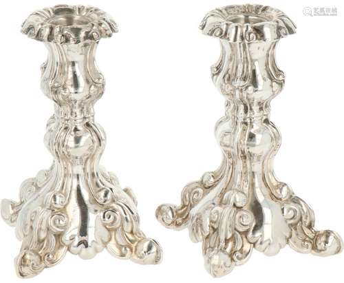 (2) Piece set of candlesticks silver.