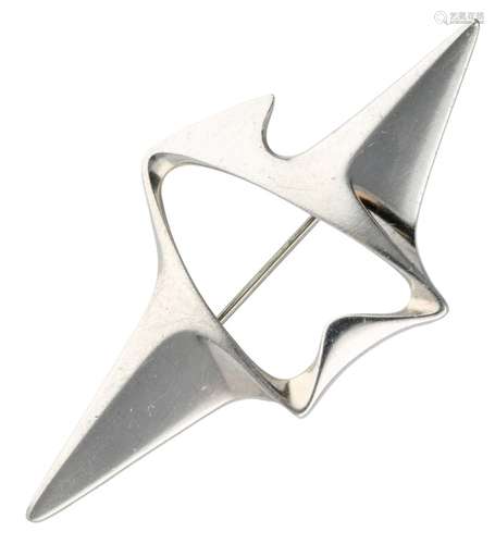 Silver modernist Georg Jensen no.340 brooch - 925/1000.