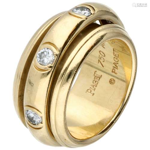 Yellow gold Piaget Possession ring, with approx. 0.70 ct. diamond - 18 ct.