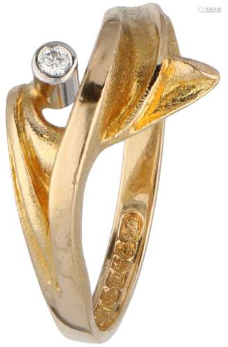 Yellow gold Lapponia ring, with ca. 0.02 ct. diamond - 18 ct.