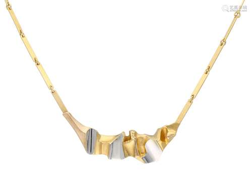 Yellow gold Lapponia Alba necklace combined with platinum - 14 ct.