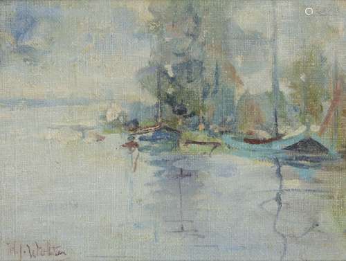 Hendrik Jan Wolter (Amsterdam 1873 – 1952 Amersfoort), On the river Amstel (?)