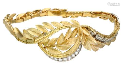 Yellow gold bracelet set with approx. 0.90 ct. diamond - 18 ct.