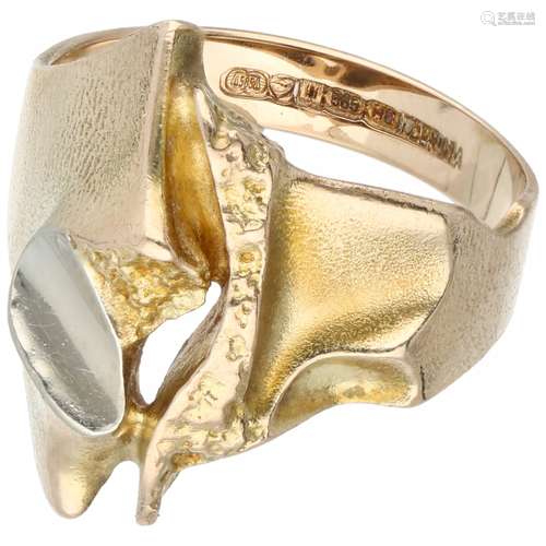 Yellow gold Lapponia Geysir ring combined with platinum - 14 ct.