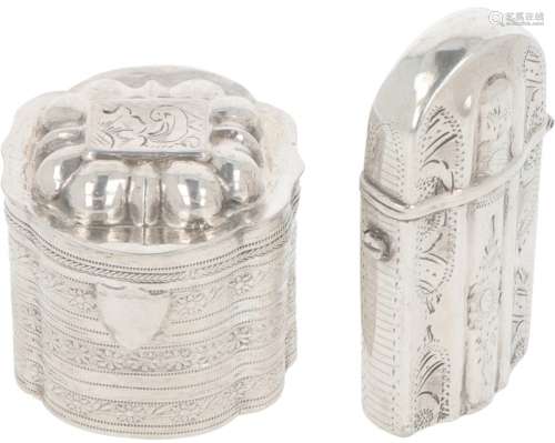 Loderein box & Vesta case / Tinder boxes silver.