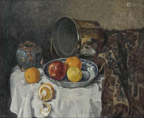 Henri van Os Delhez (Nieuwer-Amstel (Amstelveen) 1880 - 1976 Blaricum), Still life with fruits, a Ch