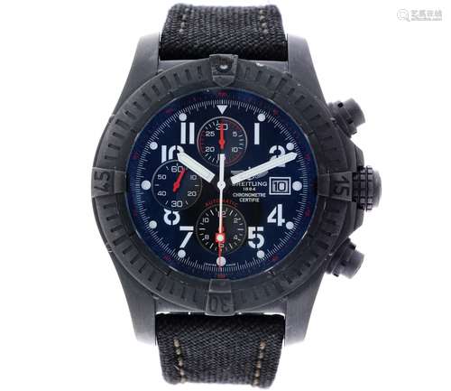 Breitling Super Avenger Black Steel M13370 - Men's watch - ca. 2008