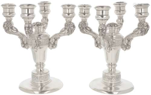 (2) Piece set of table candlesticks silver.