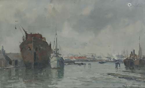 David Schulman (Hilversum 1881 - 1966 Laren) Houthaven II, Rotterdam.