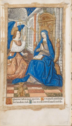 FRAGMENTED BOOK OF HOURS WITH ANNUNCIATION France,