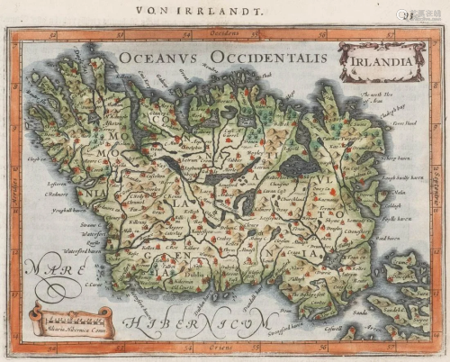 SEVEN MAPS OF IRELAND i.a. Merian; Gerard Mercator;