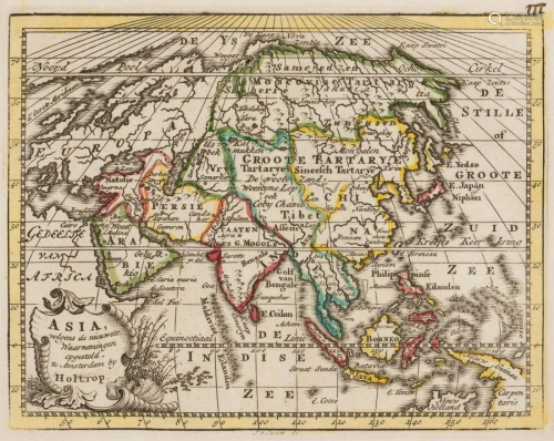 TWO MAPS - AMERICA AND ASIA Matthäus Seutter and