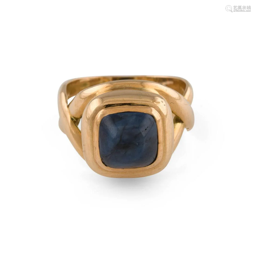 SAPHIR-RING Gelbgold. Ringmaß ca. 54, Ges.-Gew.