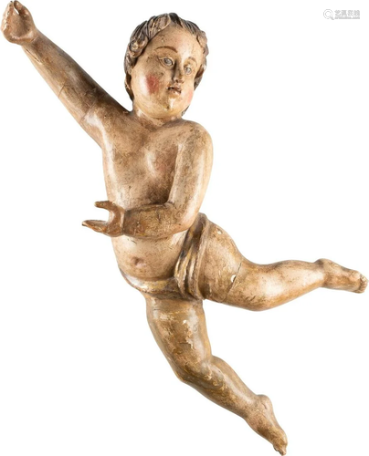 SCHWEBENDER PUTTO Süddeutsch, 18. Jh. Holz,