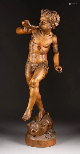 LEBENSGROSSE FIGUR DES TANZENDEN BACCHUS Deutsch oder