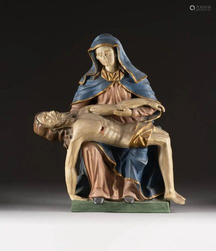 PIETA Wohl italienisch, 18./ 19. Jh. Terrakotta, roter