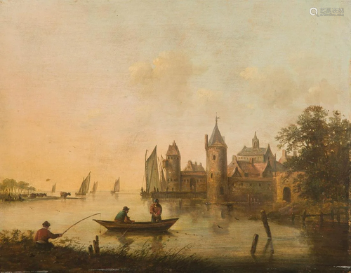 A. SMITS Active in Flanders, about 1823. CASTLE WITH