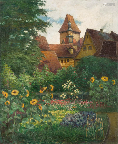 OTTO GEERKE 1867 Berlin - c. 1955 Garden in old town