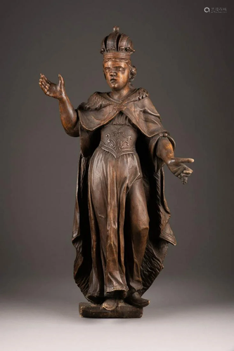 GROSSE FIGUR DER HEILIGEN HELENA Süddeutsch, wohl