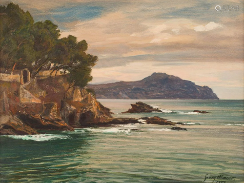 GEORG MACCO 1863 Aachen - 1933 Genoa Nervi at Genoa Oil