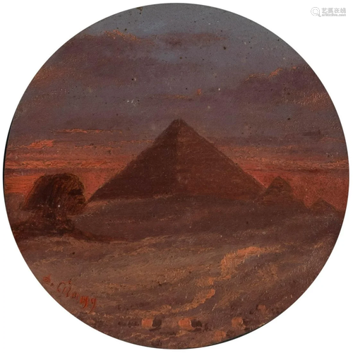 FRENCH (?) 2nd h. 19th C. Pyramids of Giza and Sphinx