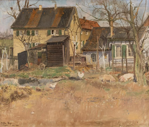 WALTER BERG 1906 Solingen - ? Farm in Solingen Oil on