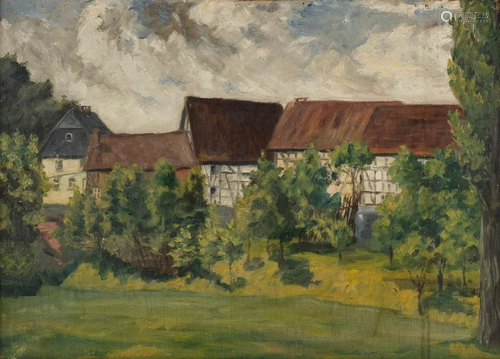 ERNST TOEPFER 1877 - 1955 View of Idstein Oil on