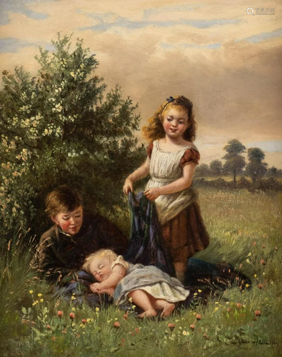 SKANDINAVIAN (?) 2nd h. 19th C. Children on summer