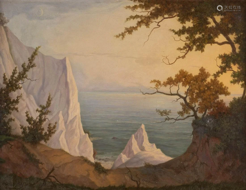 PAUL-HEINZ OLBRICH 1898 - ? View on chalk cliffs Oil on