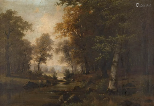 A. BARGATZKI about 1900 Inner woodland Oil on canvas.