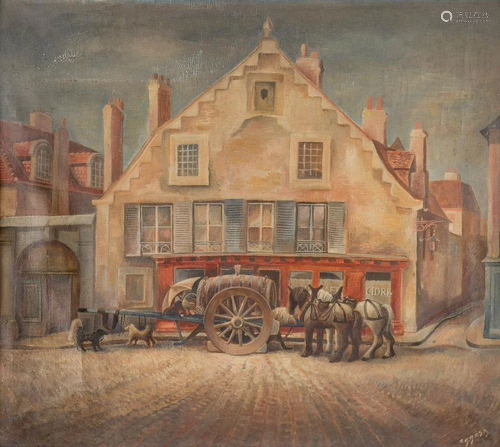 EGGERS about 1920/30 At the inn Oil on canvas