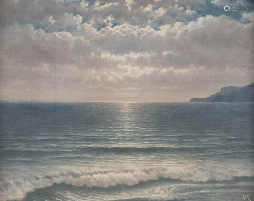 MONOGRAMMIST 'PZ' c. 1906 Calm surf Oil on panel. 37 x