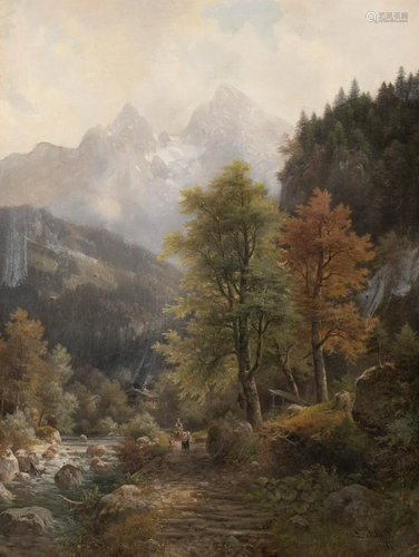 LUDWIG SCKELL 1833 Lake Starnberg - 1912 Munich Autumn