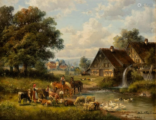 HUBERT KAPLAN ('FRANZ MARK') 1940 Munich Rural idyll