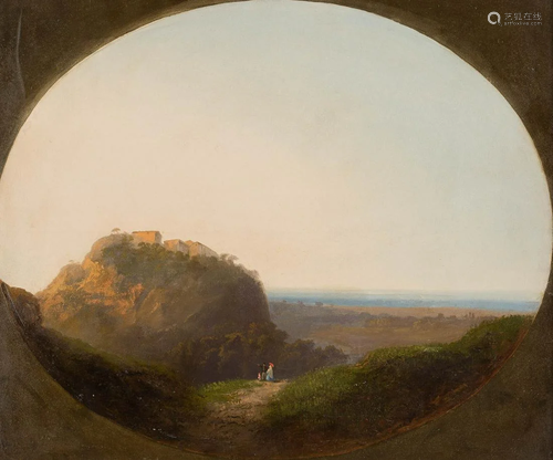 FRENCH Mid- 19th C. Landscape in Brittany with