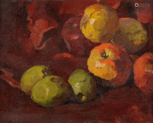 FRENCH (?) about 1900 Still life with pears and apples