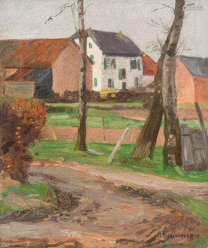 LEO DE LA FORGUE about 1911 Farmstead Oil on canvas